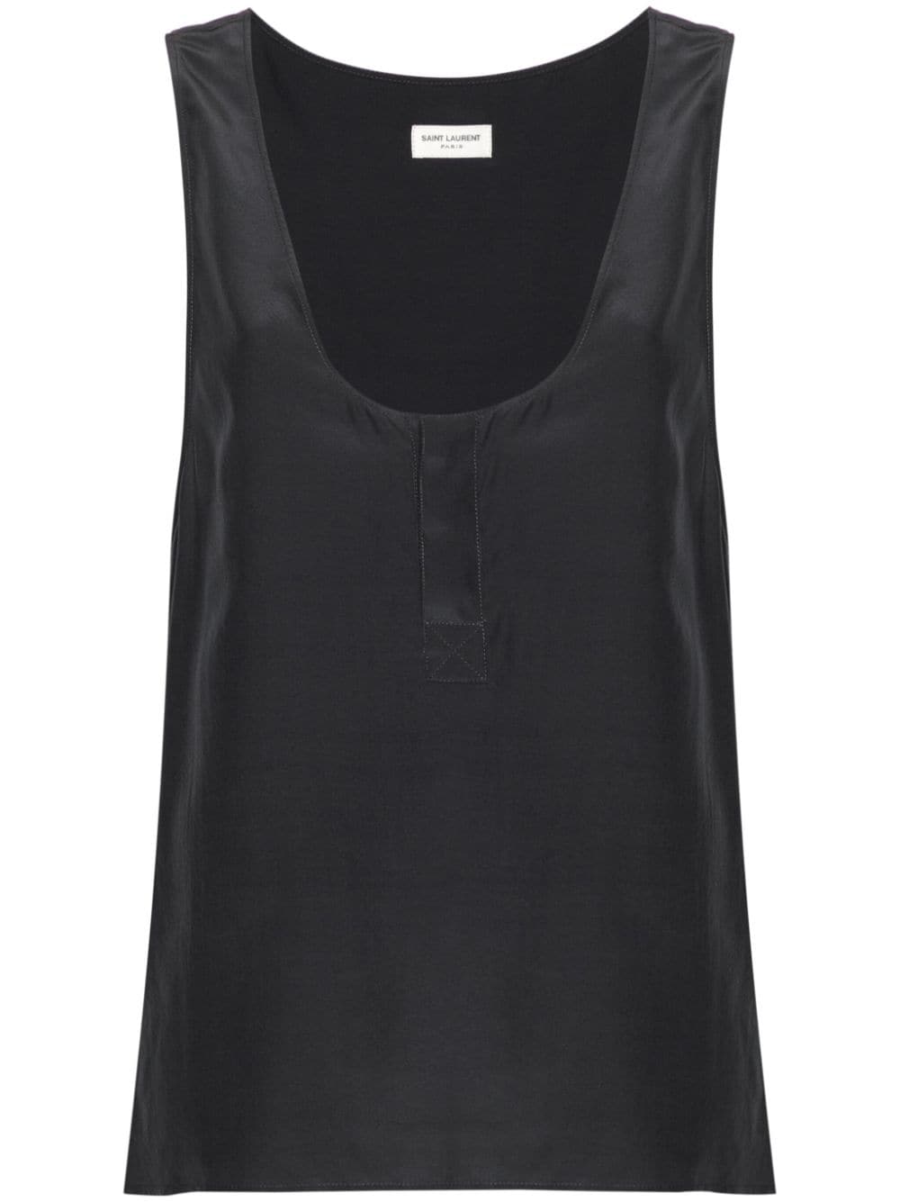 Saint Laurent Henley-neck silk tank top Saint Laurent