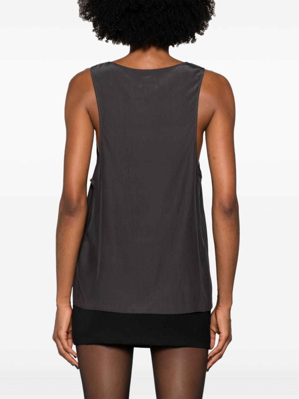 Saint Laurent Henley-neck silk tank top Saint Laurent