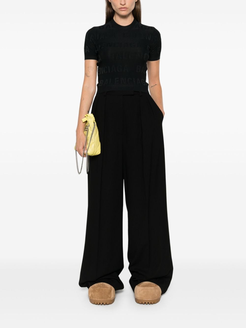 Balenciaga jacquard logo crop top Balenciaga