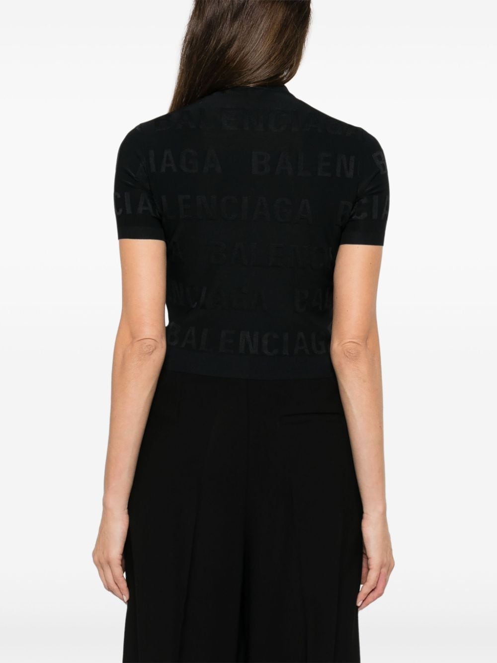 Balenciaga jacquard logo crop top Balenciaga
