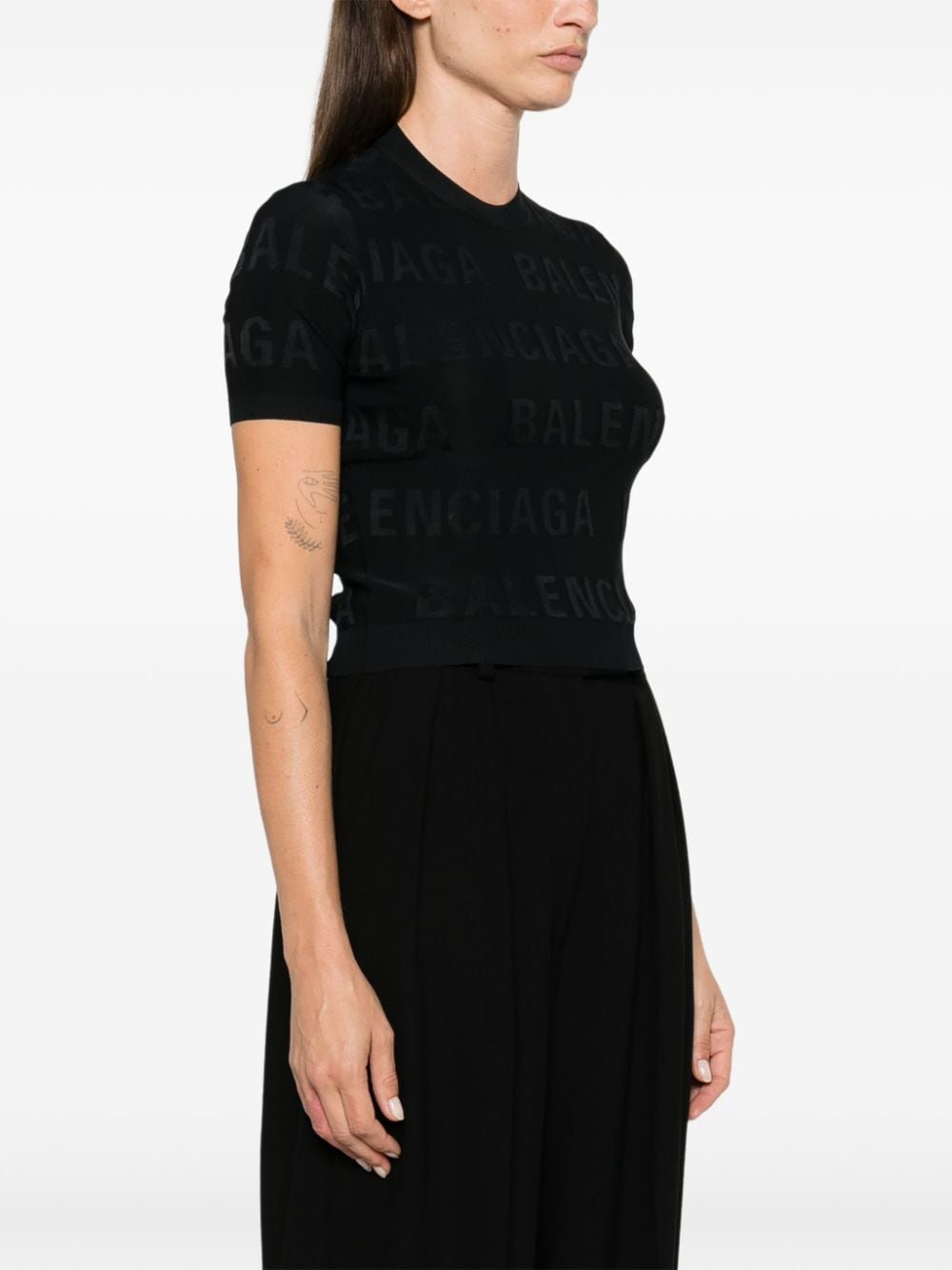 Balenciaga jacquard logo crop top Balenciaga