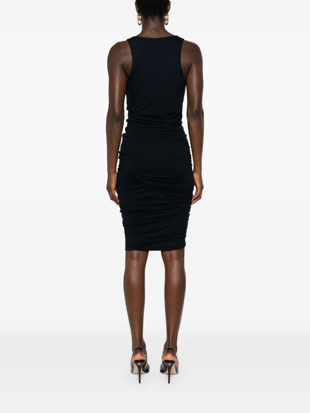 Saint Laurent ruched V-neck mini dress Saint Laurent