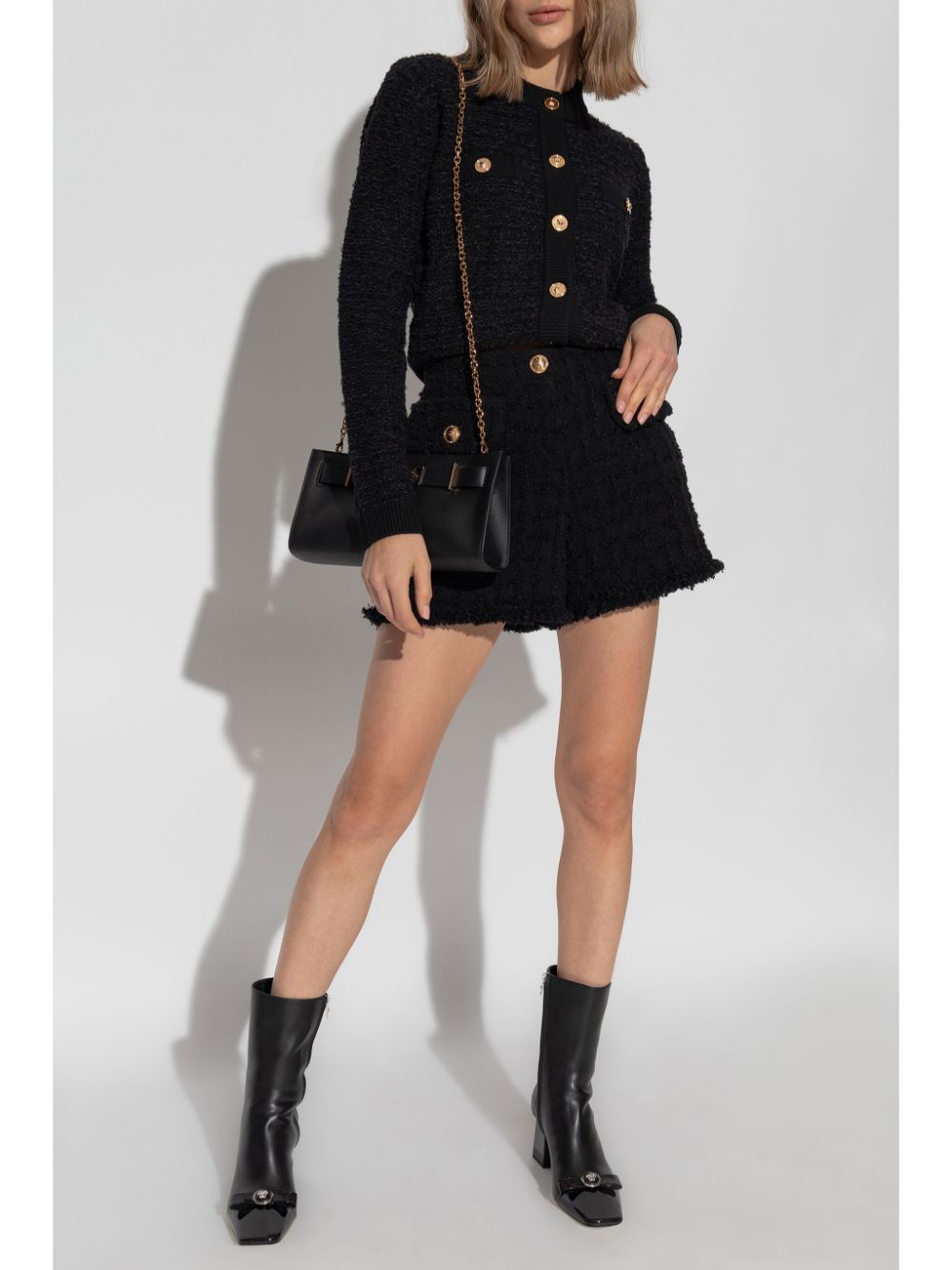 Versace Heritage tweed mini shorts Versace