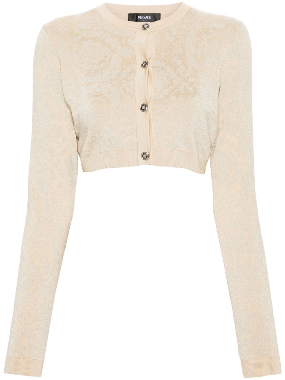 Versace Barocco lurex cropped cardigan Versace