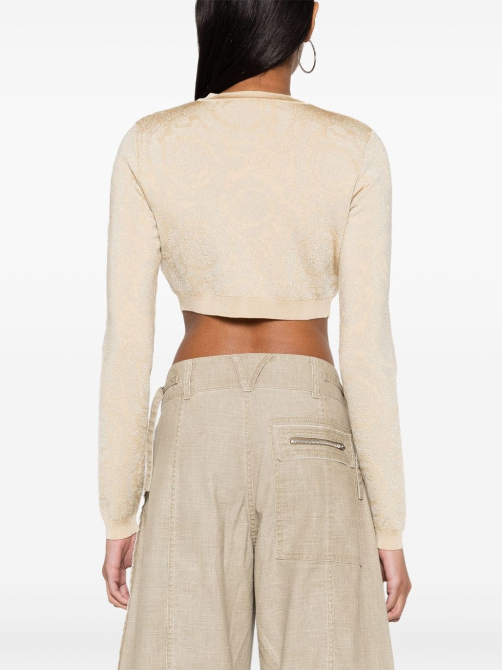 Versace Barocco lurex cropped cardigan Versace