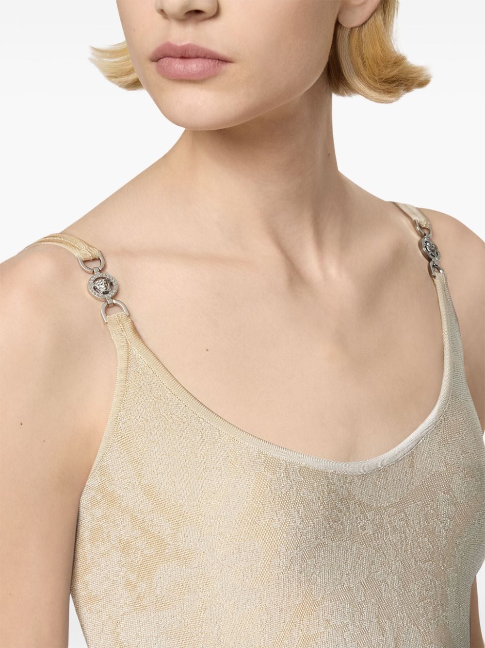 Versace Barocco jacquard flared mini dress Versace