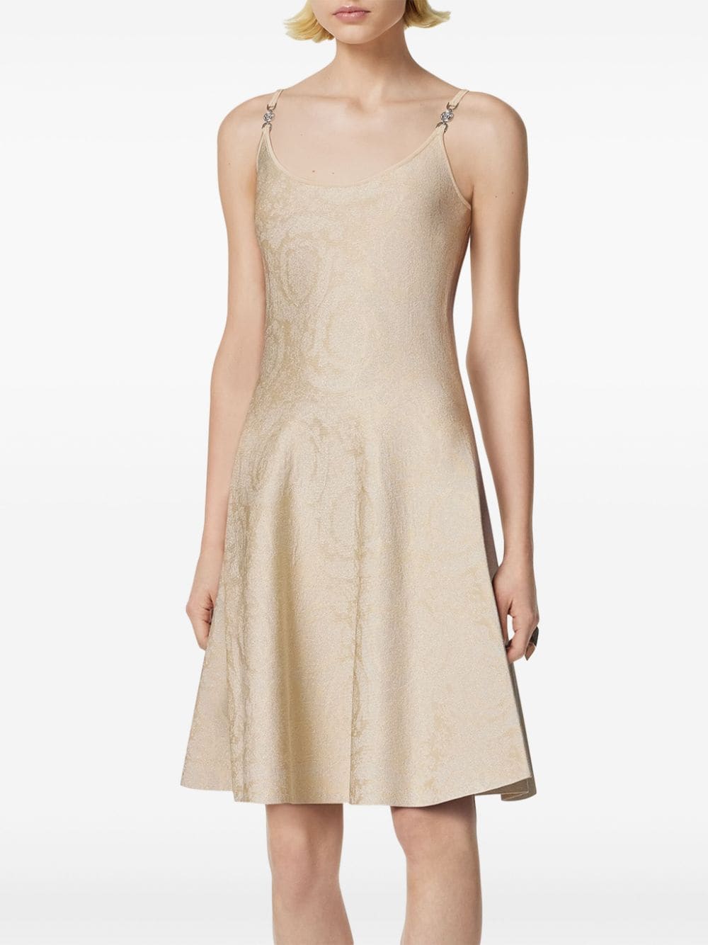 Versace Barocco jacquard flared mini dress Versace