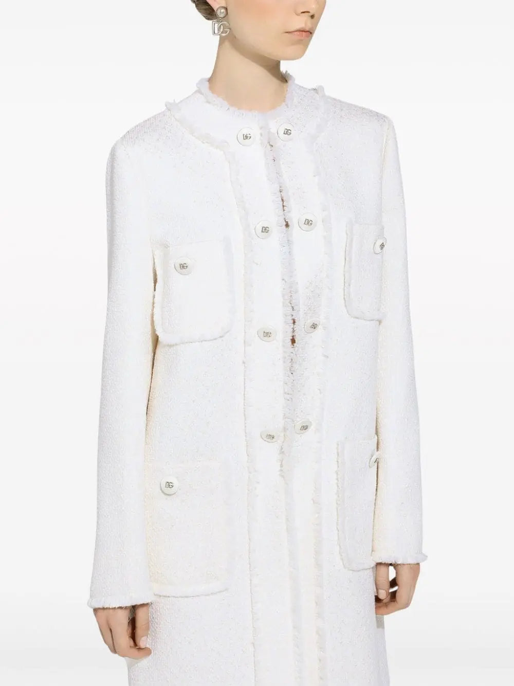 Dolce & Gabbana Single-breasted raschel tweed coat Dolce & Gabbana