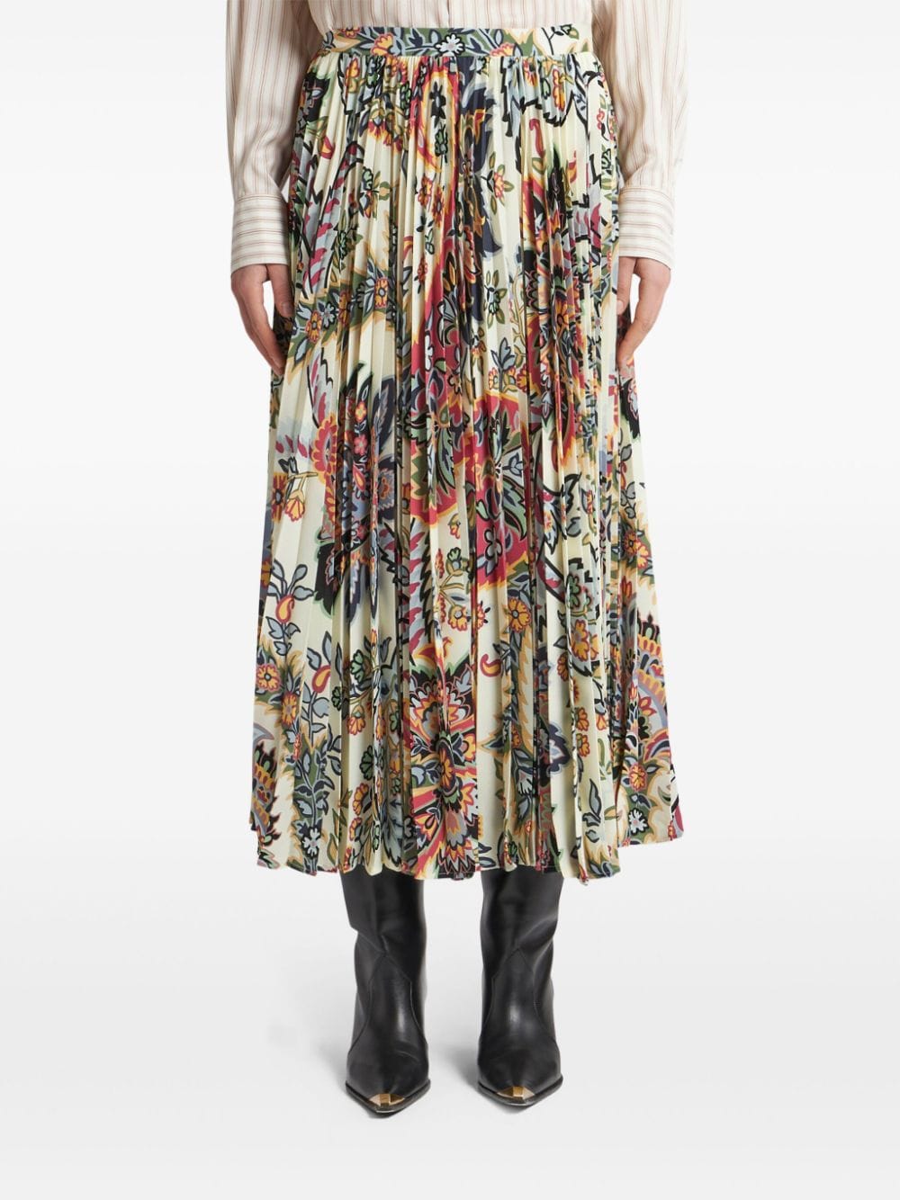 Etro Paisley-print pleated midi skirt Etro