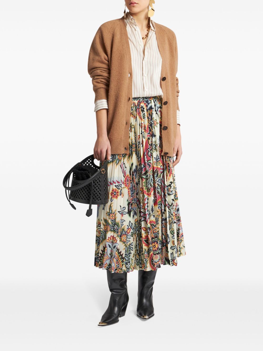 Etro Paisley-print pleated midi skirt Etro