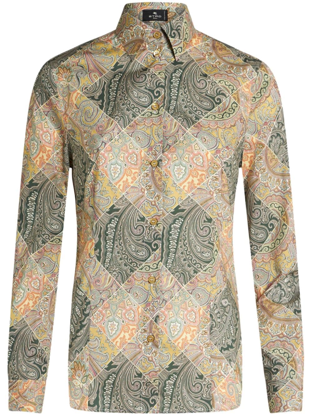 Etro Patchwork-print poplin shirt Etro