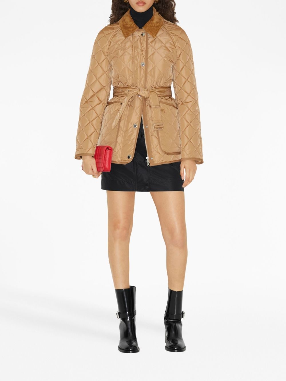 Burberry EKD-embroidered diamond-quilted jacket Burberry