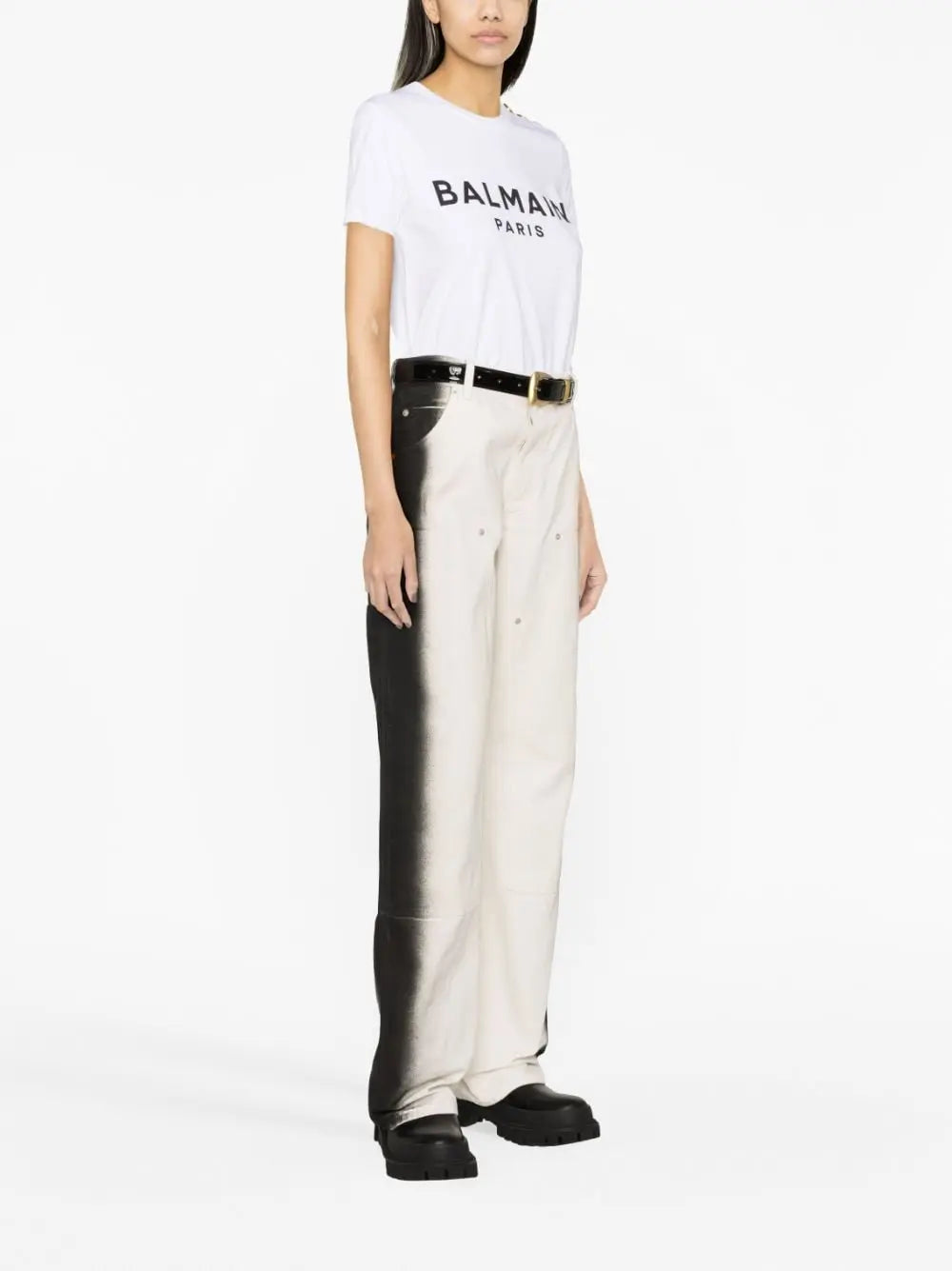 Balmain Logo Print Cotton T-shirt Balmain