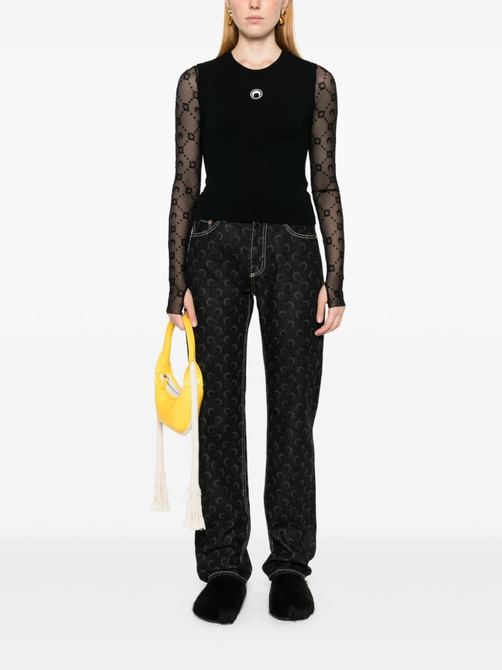 Marine Serre Crescent Moon-embroidered tank top Marine Serre