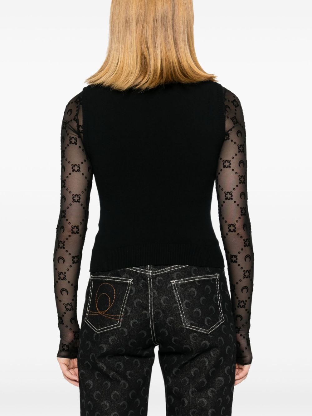 Marine Serre Crescent Moon-embroidered tank top Marine Serre