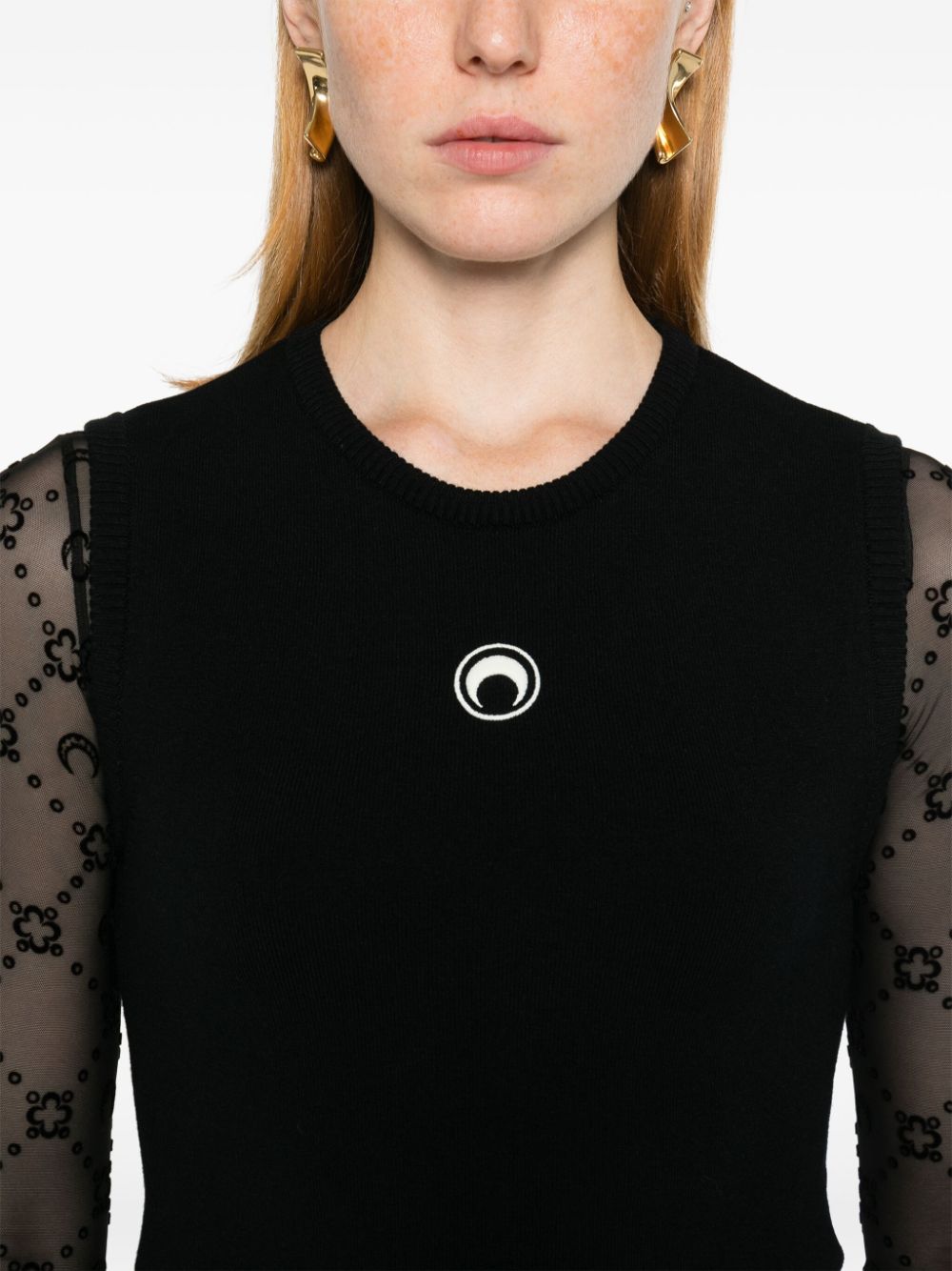 Marine Serre Crescent Moon-embroidered tank top Marine Serre