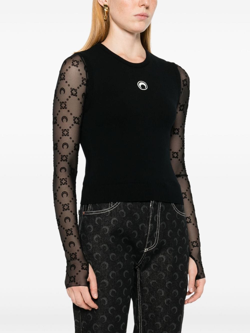 Marine Serre Crescent Moon-embroidered tank top Marine Serre