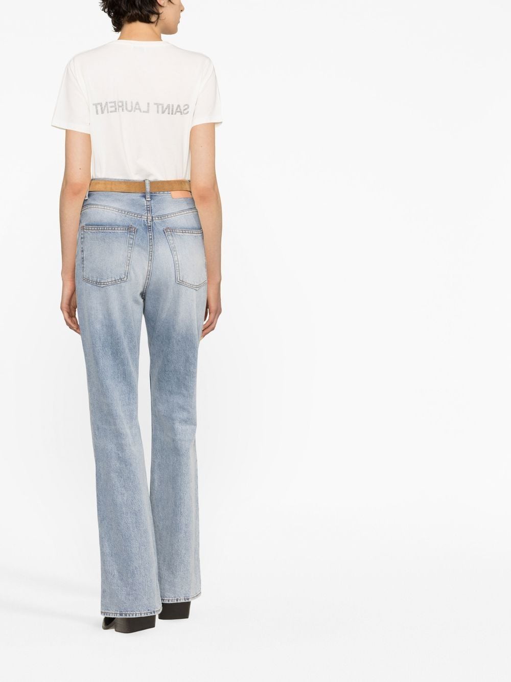 Saint Laurent Reverse Logo Print T-shirt Saint Laurent