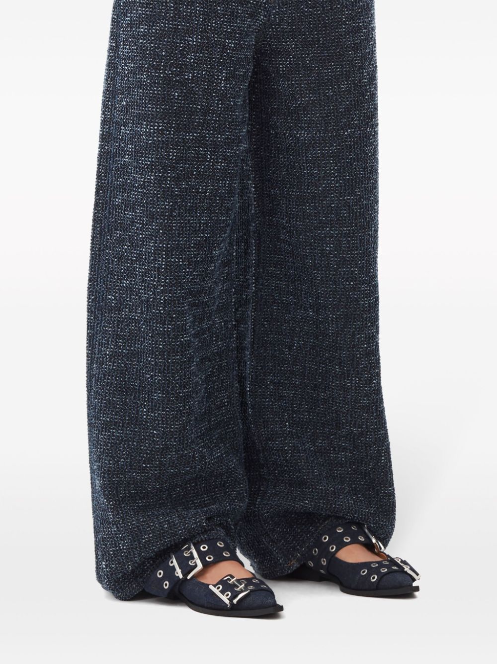 Ganni Denim Feminine Buckle Ballerinas Ganni