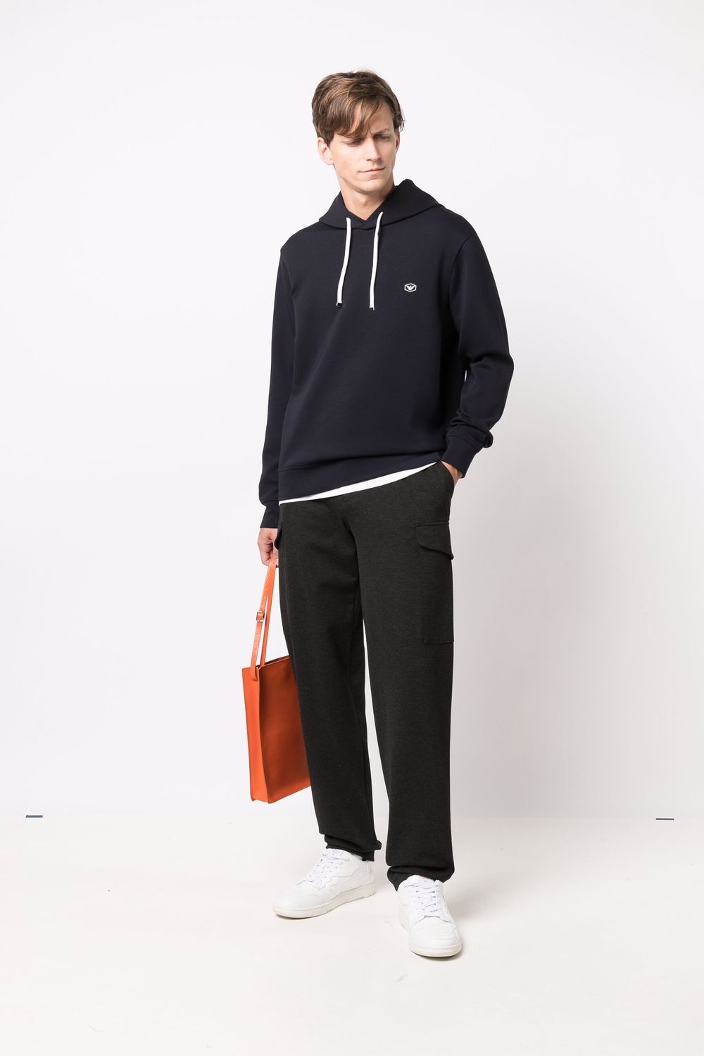 Emporio Armani long-sleeved Logo Patch Hoodie Emporio Armani