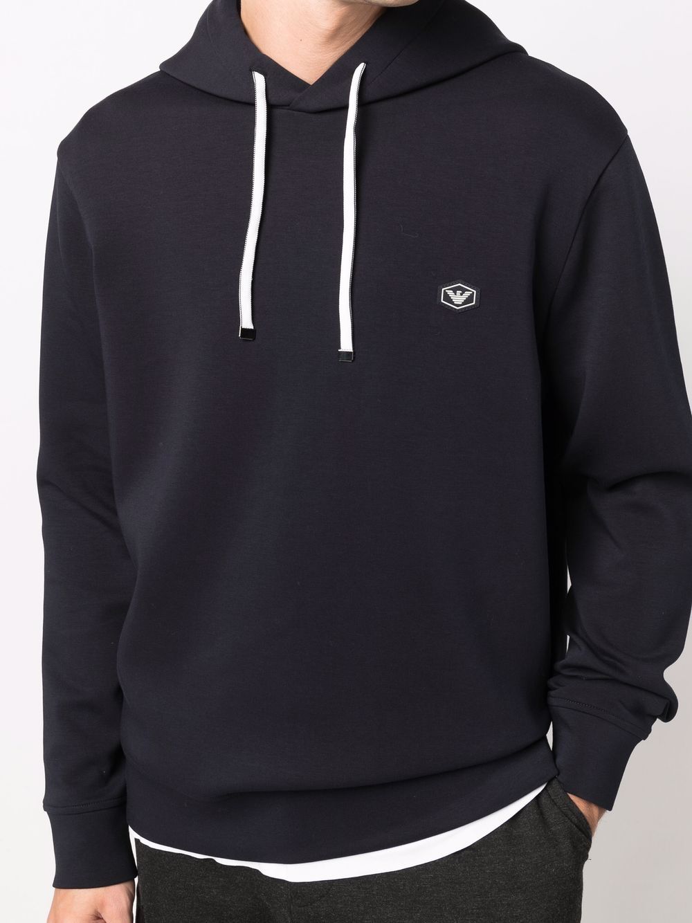 Emporio Armani long-sleeved Logo Patch Hoodie Emporio Armani