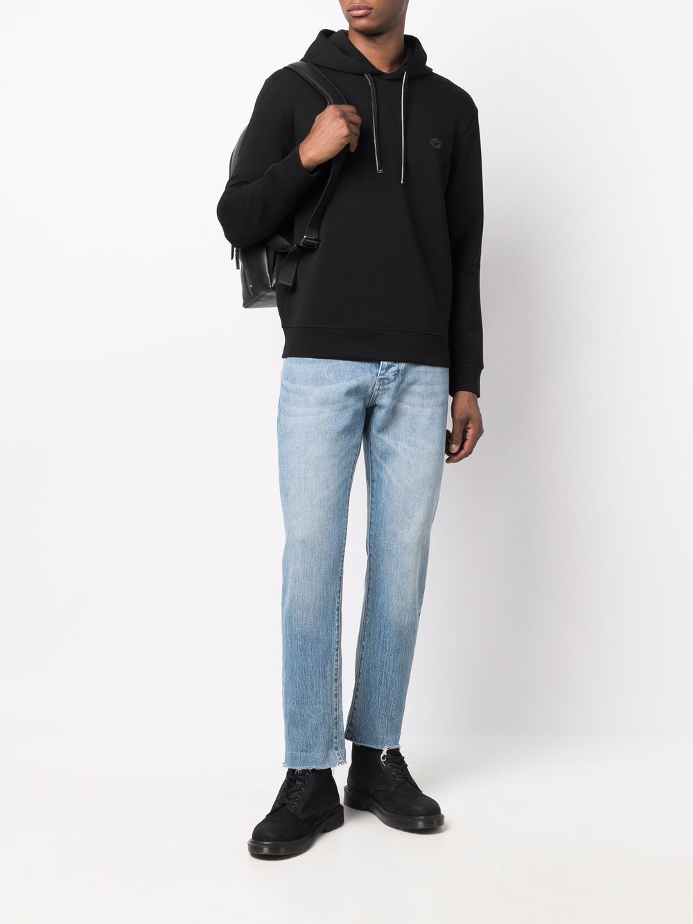 Emporio Armani Hooded sweatshirt with micro logo patch Emporio Armani
