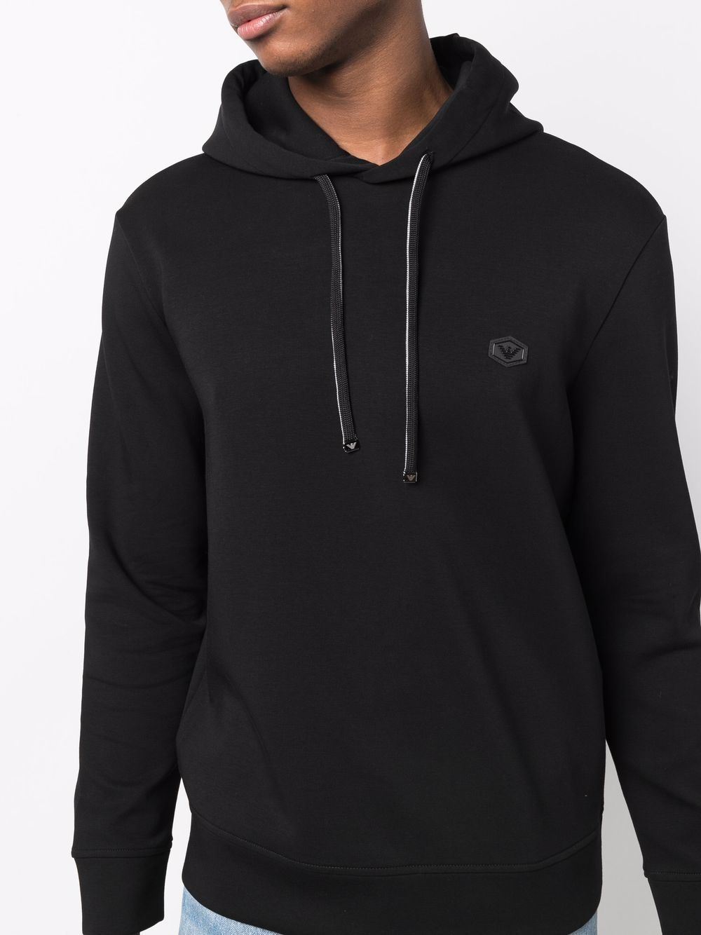 Emporio Armani Hooded sweatshirt with micro logo patch Emporio Armani