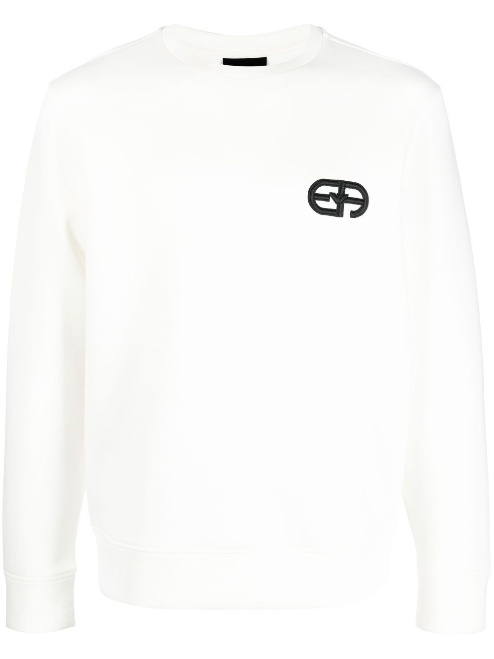 Emporio Armani Double-jersey sweatshirt with embossed embroidered EA logo Emporio Armani