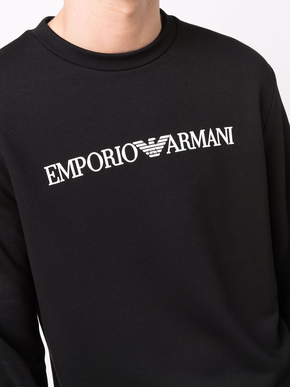 Emporio Armani Modal-blend sweatshirt with logo print Emporio Armani
