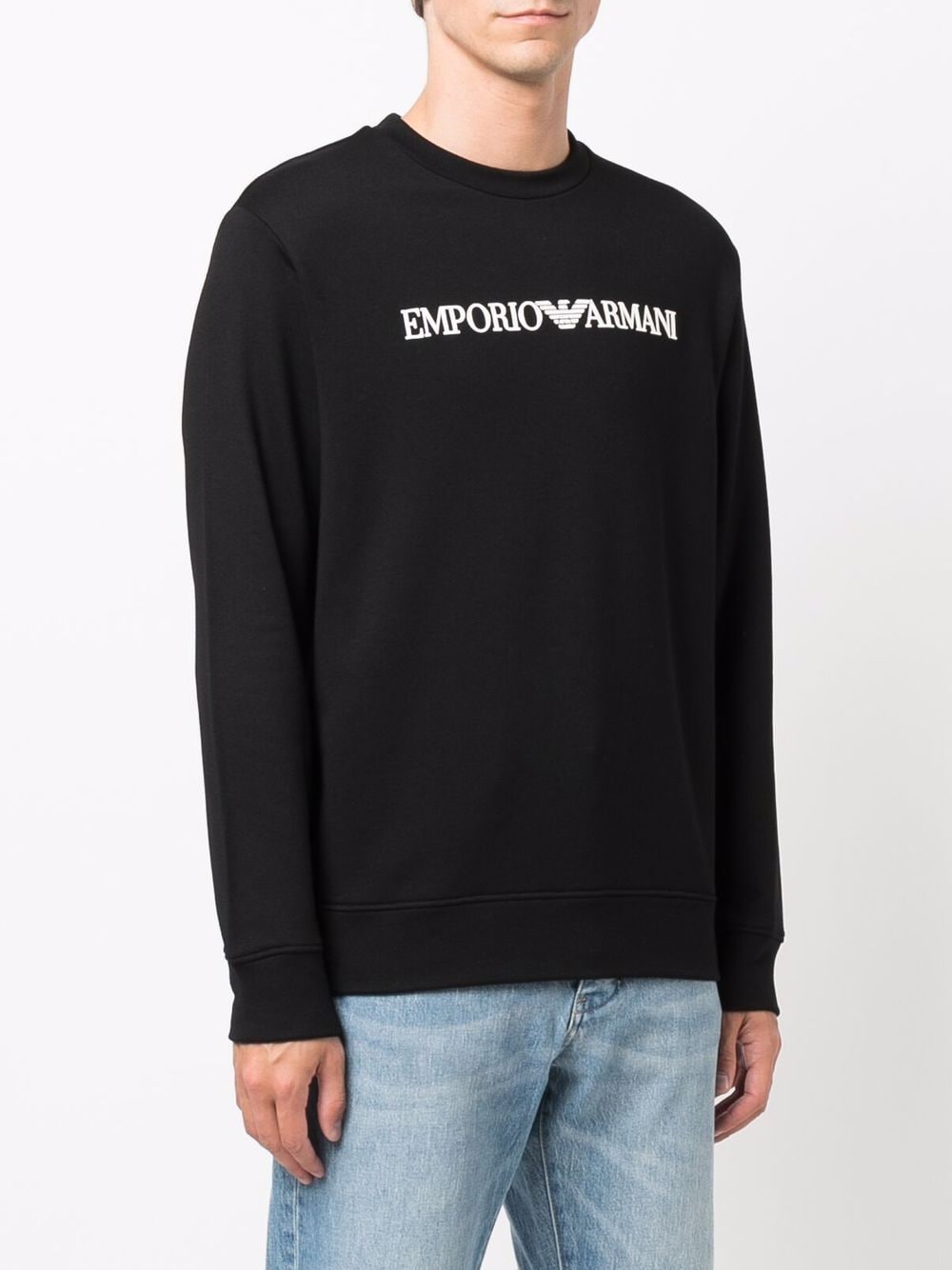 Emporio Armani Modal-blend sweatshirt with logo print Emporio Armani