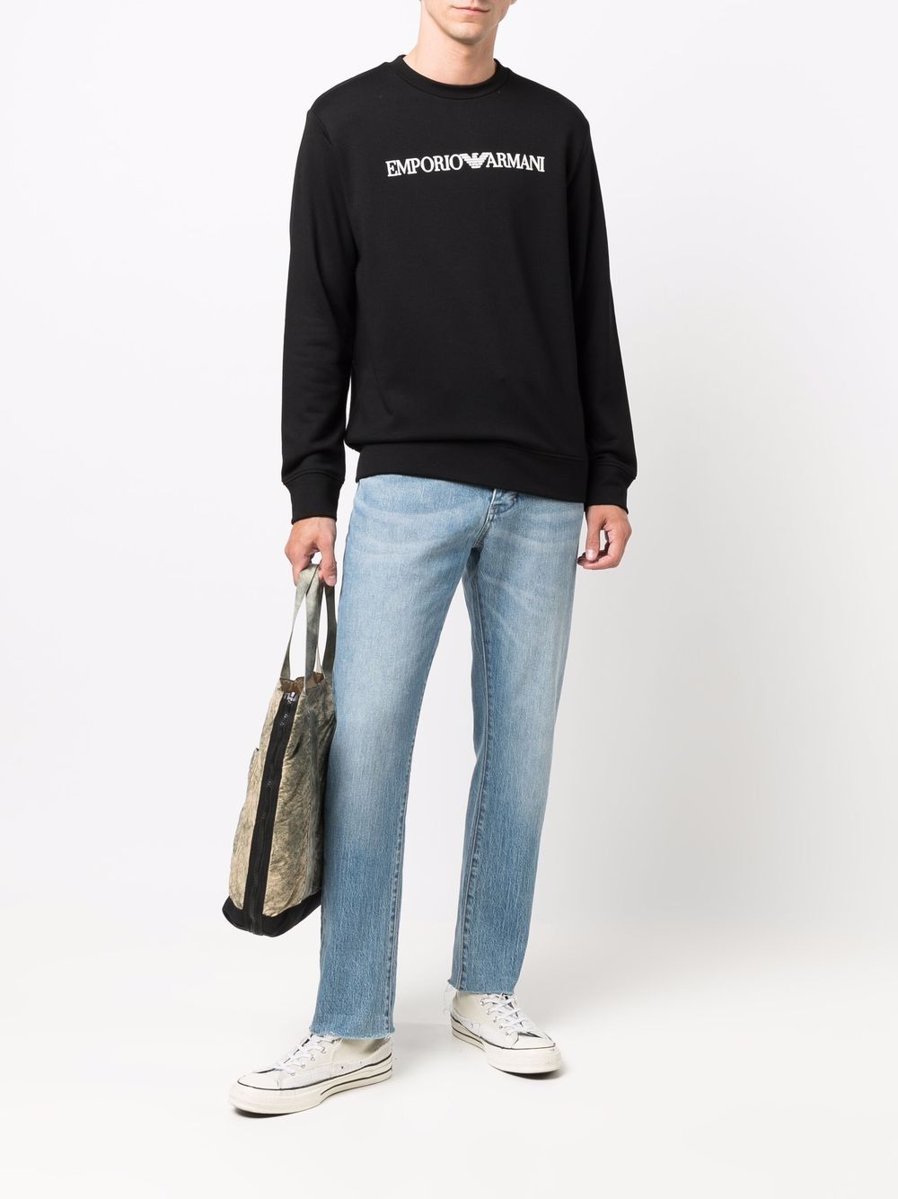 Emporio Armani Modal-blend sweatshirt with logo print Emporio Armani