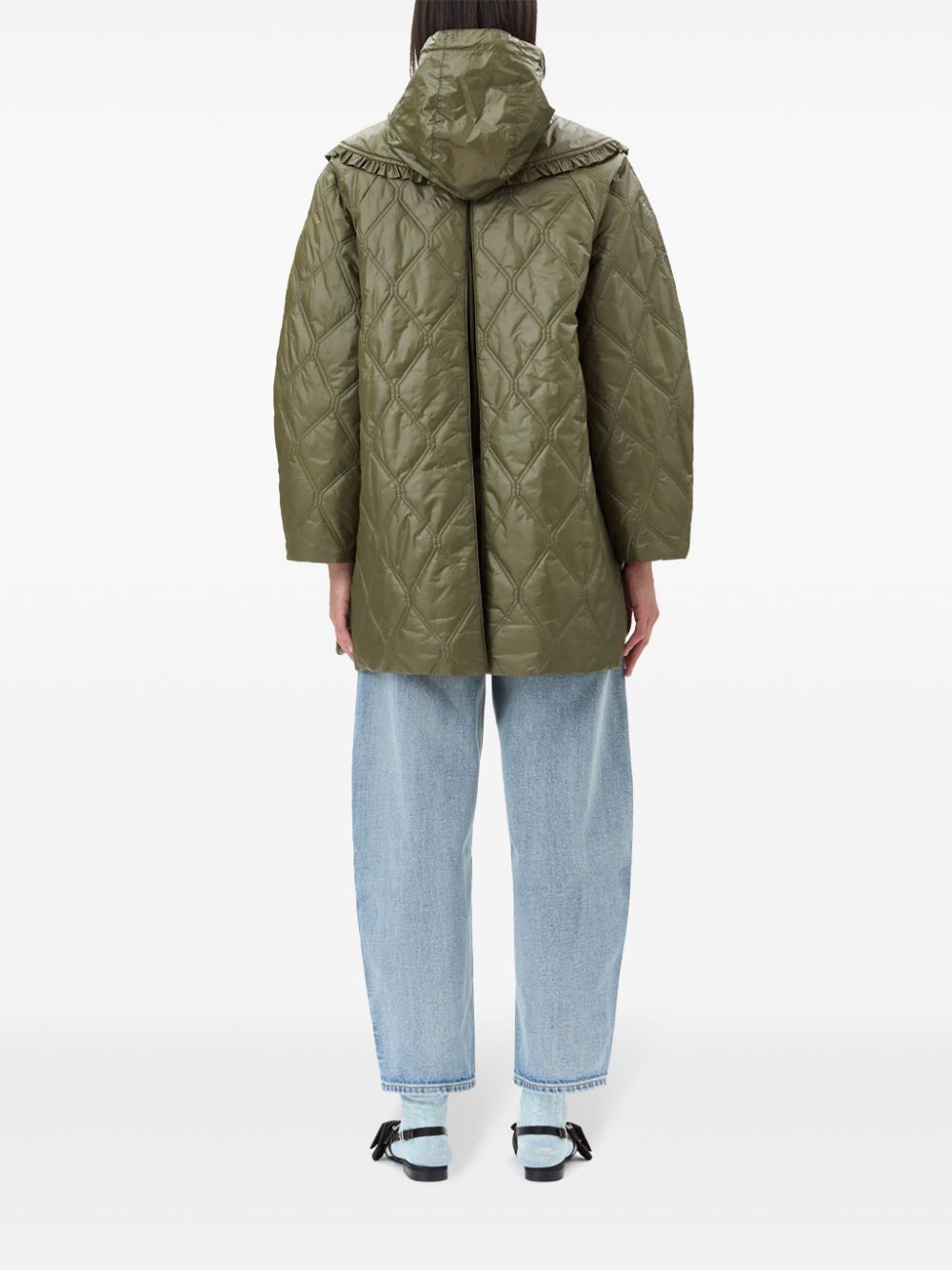 Ganni Shiny Quilt Midi Jacket Ganni