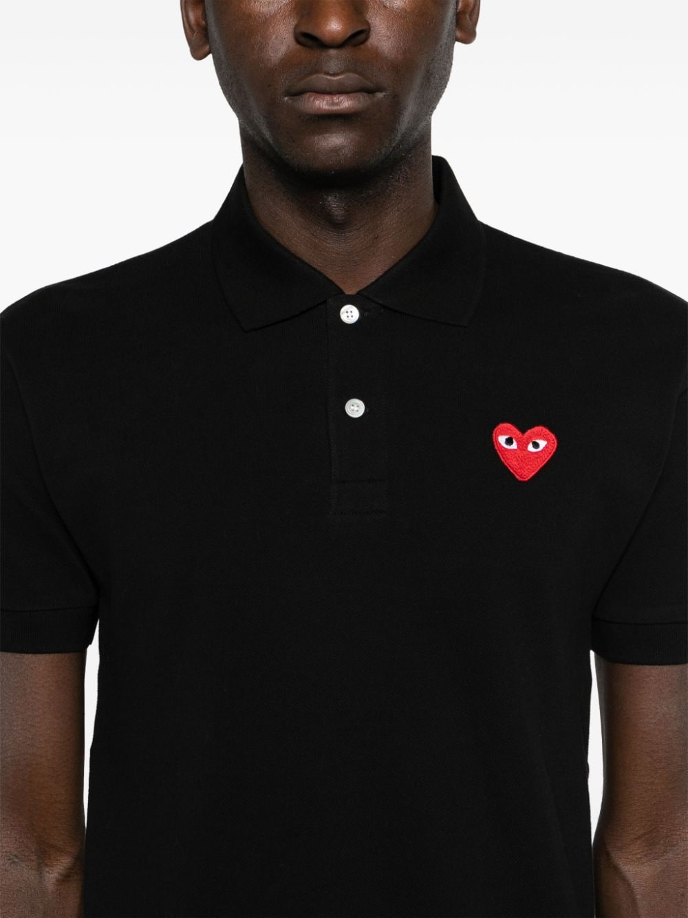 Comme Des Garcons Heart-patch polo shirt Comme Des Garcons