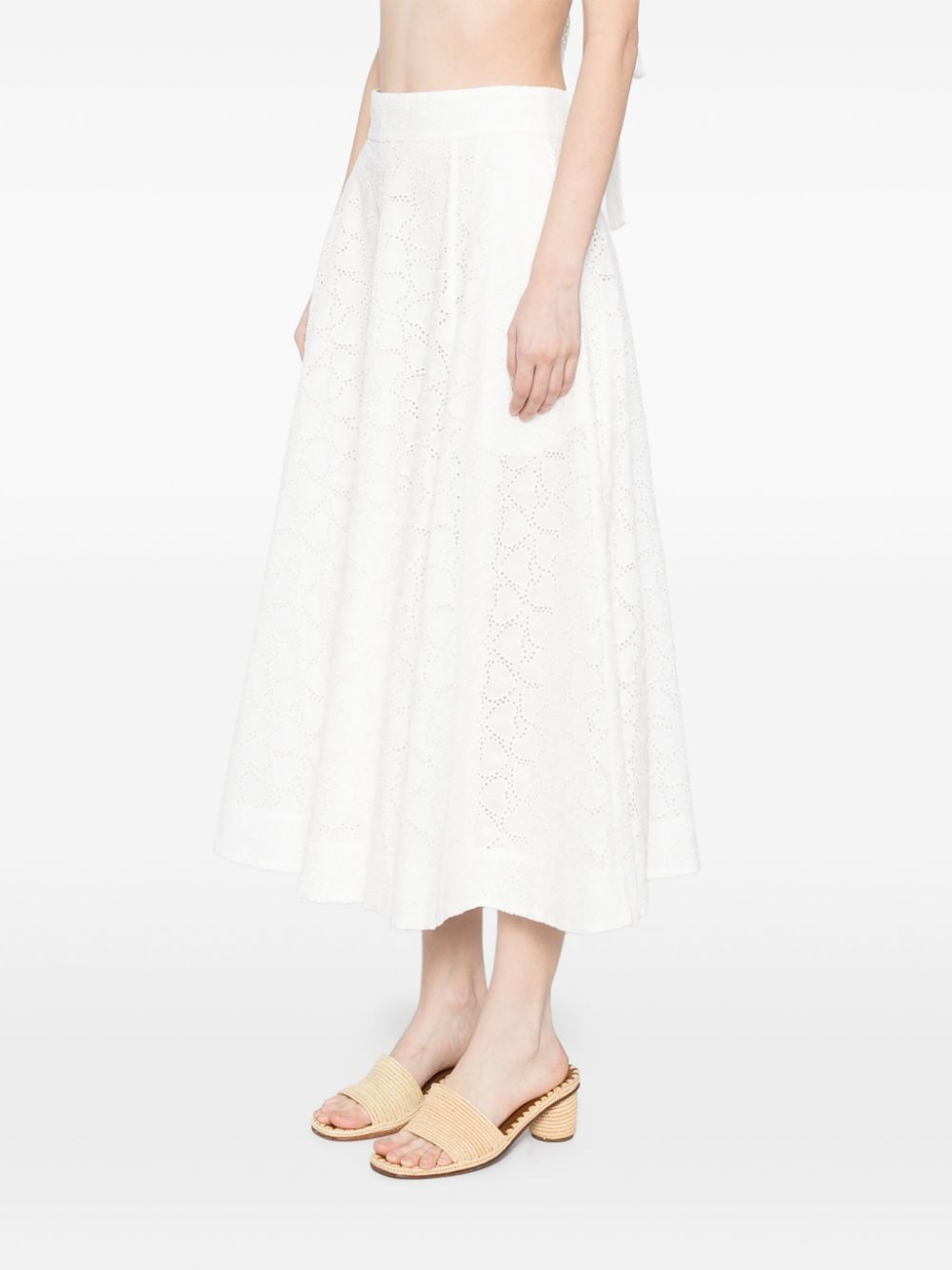 Zimmermann Crush embroidered midi skirt Zimmermann