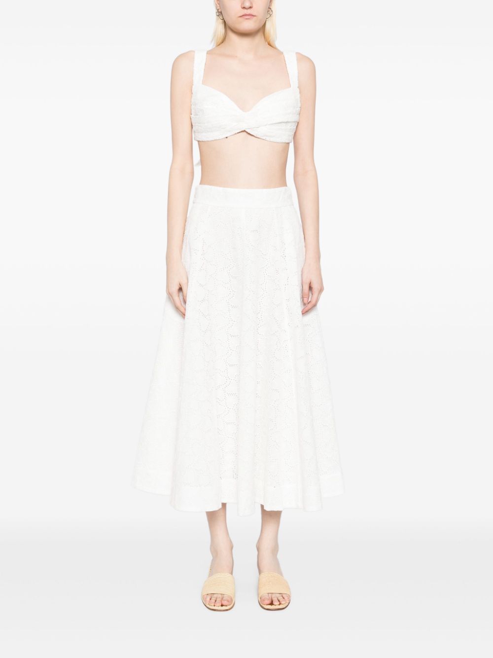 Zimmermann Crush embroidered midi skirt Zimmermann
