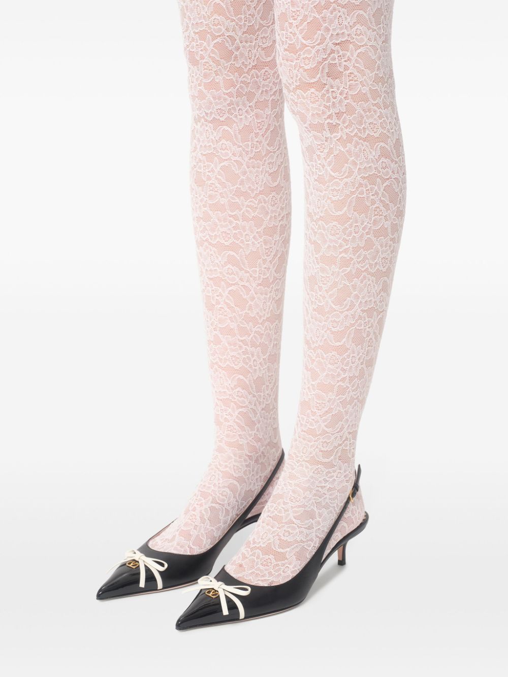 Valentino Garavani Bepointy 45mm Patent Leather and Kid Slingback Pumps Valentino Garavani