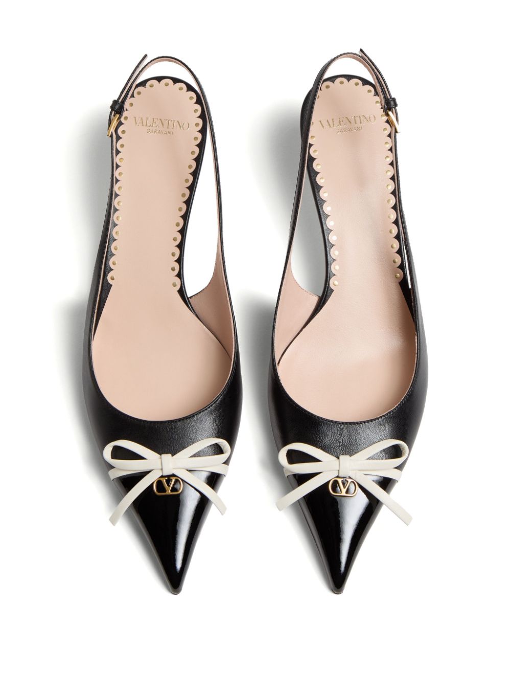 Valentino Garavani Bepointy 45mm Patent Leather and Kid Slingback Pumps Valentino Garavani