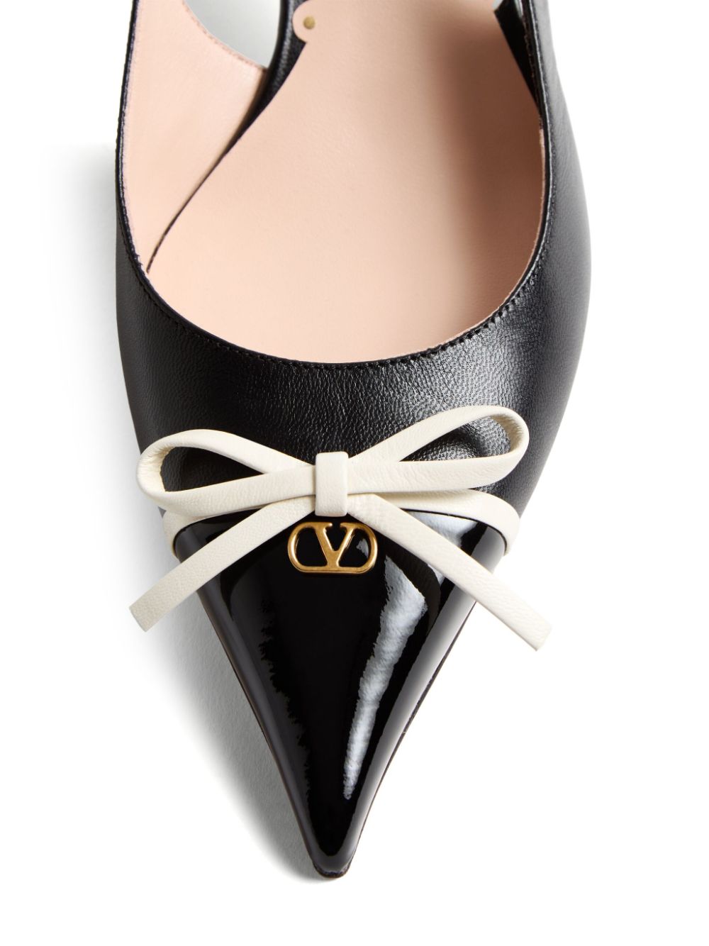 Valentino Garavani Bepointy 45mm Patent Leather and Kid Slingback Pumps Valentino Garavani