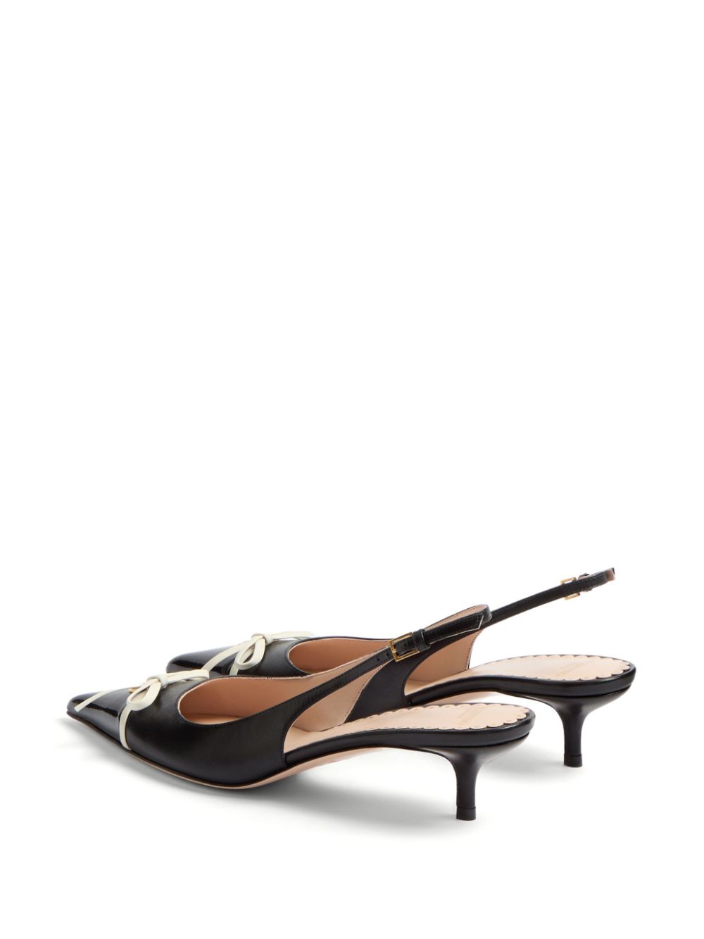 Valentino Garavani Bepointy 45mm Patent Leather and Kid Slingback Pumps Valentino Garavani