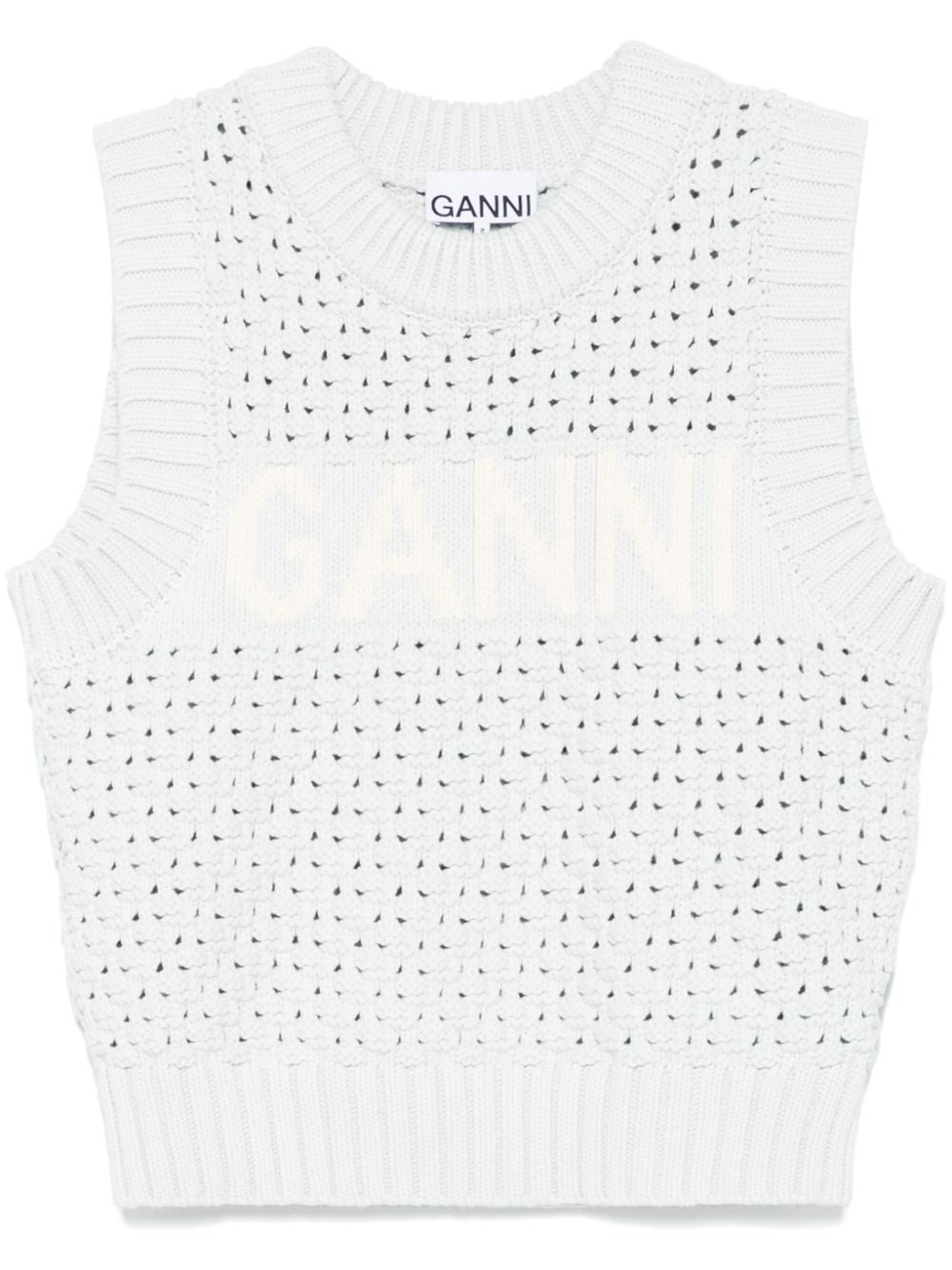 Ganni Openwork cotton vest Ganni