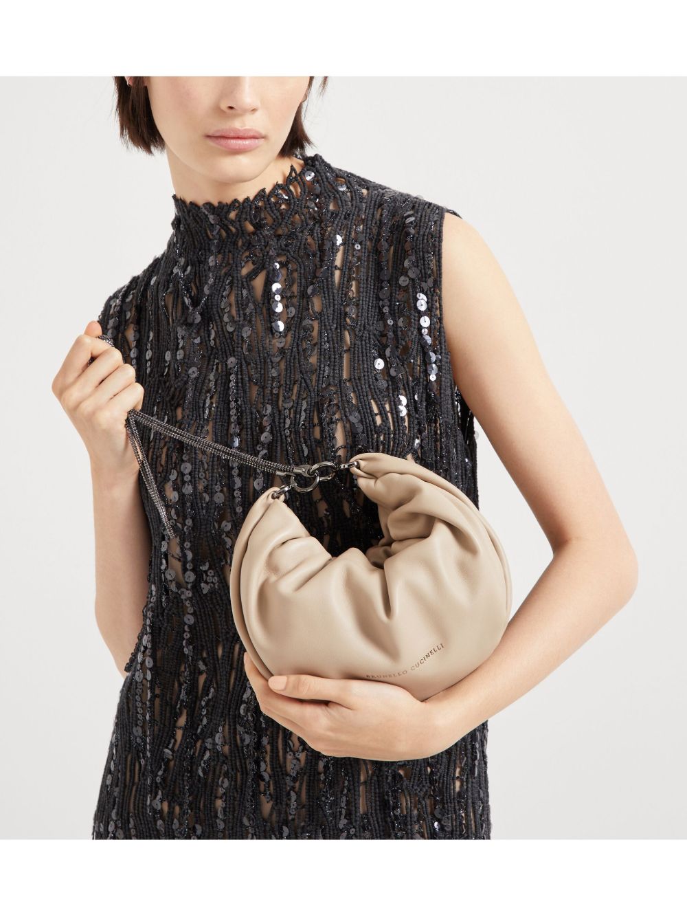 Brunello Cucinelli Monili Shoulder Bag with Chain Brunello Cucinelli