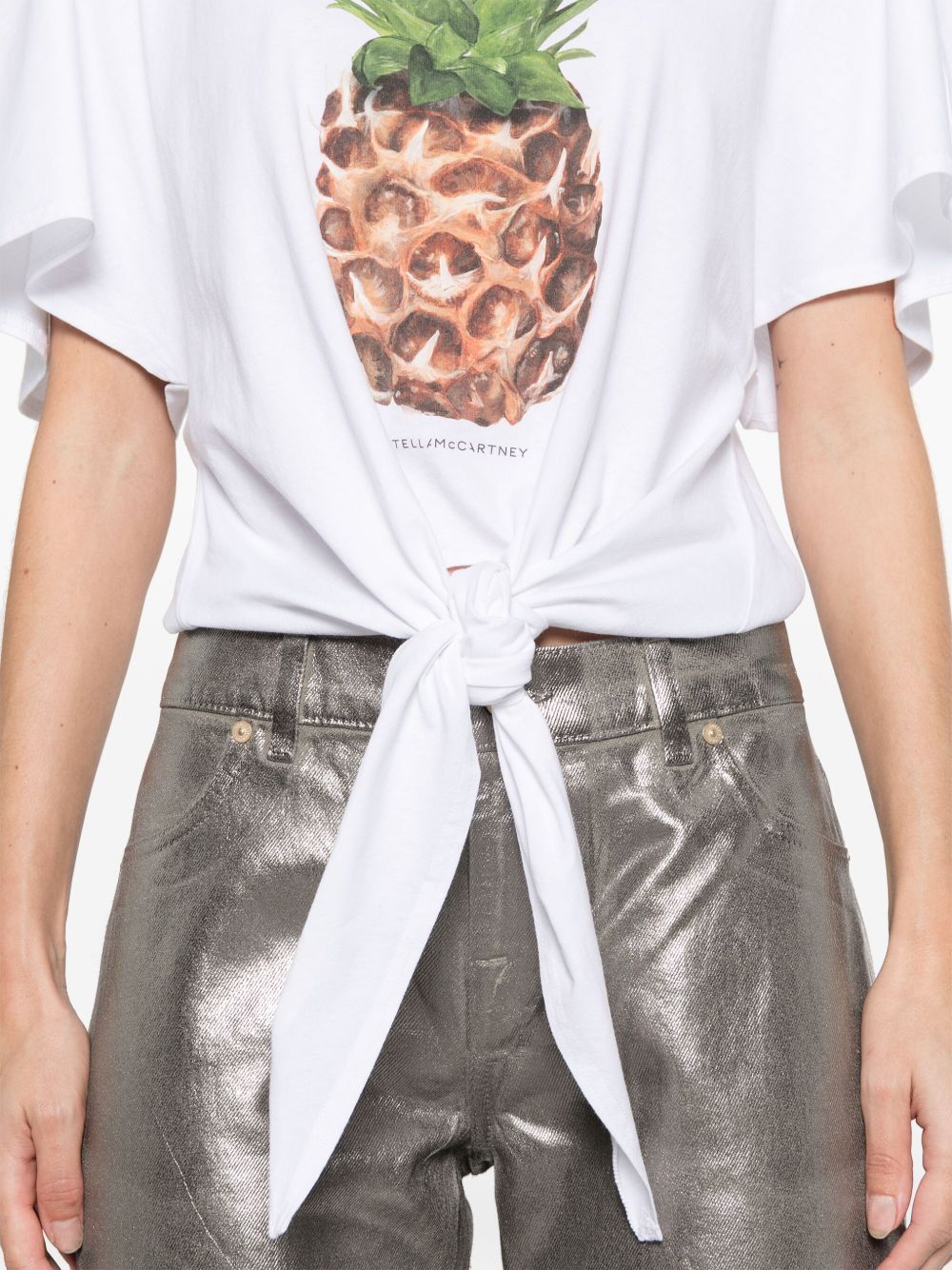 Stella McCartney Pineapple Tie-front Cotton T-Shirt Stella McCartney