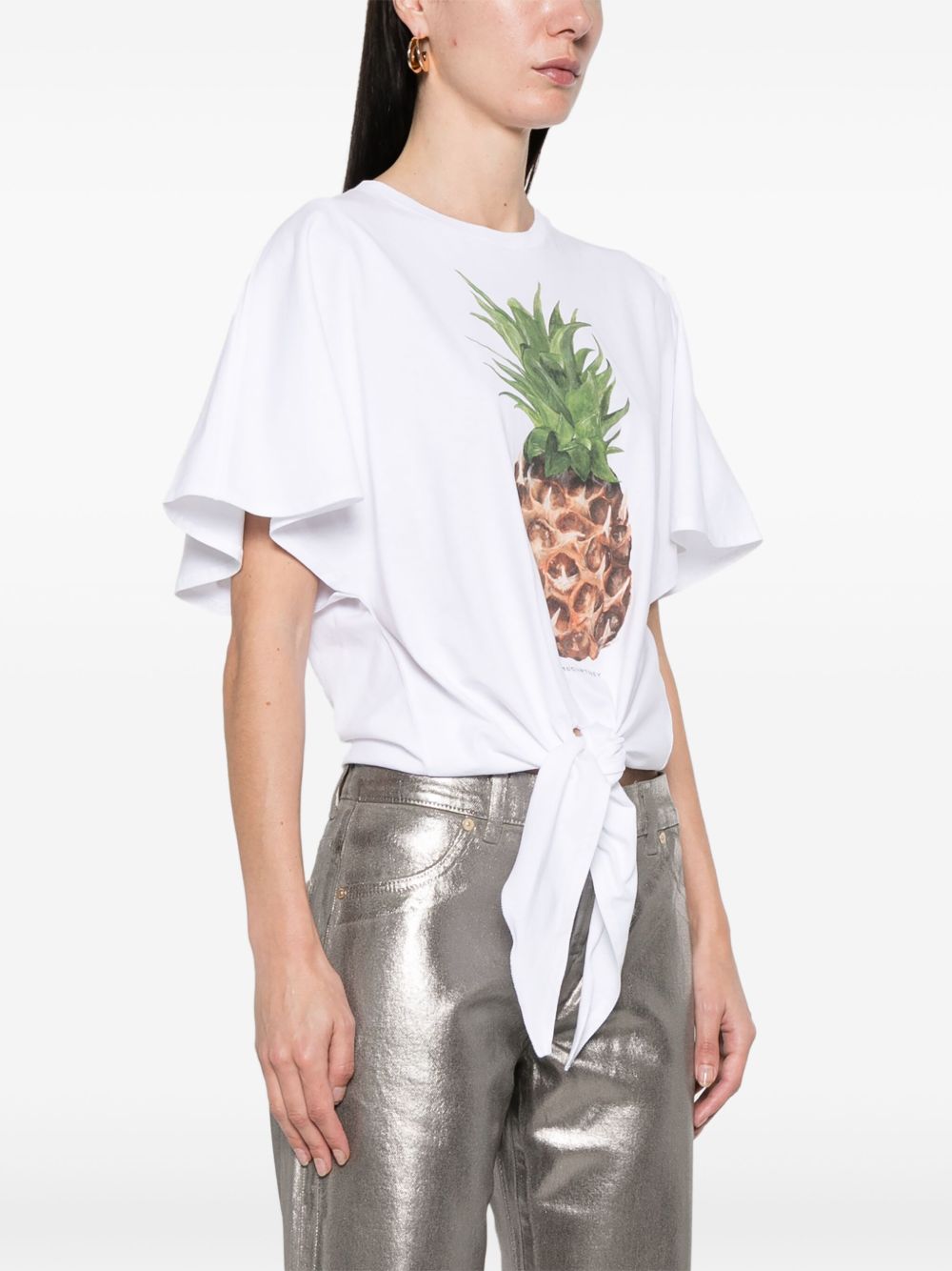 Stella McCartney Pineapple Tie-front Cotton T-Shirt Stella McCartney