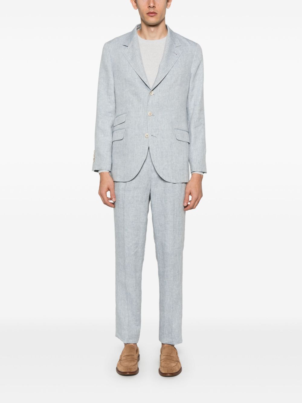 Brunello Cucinelli single-breasted linen suit Brunello Cucinelli