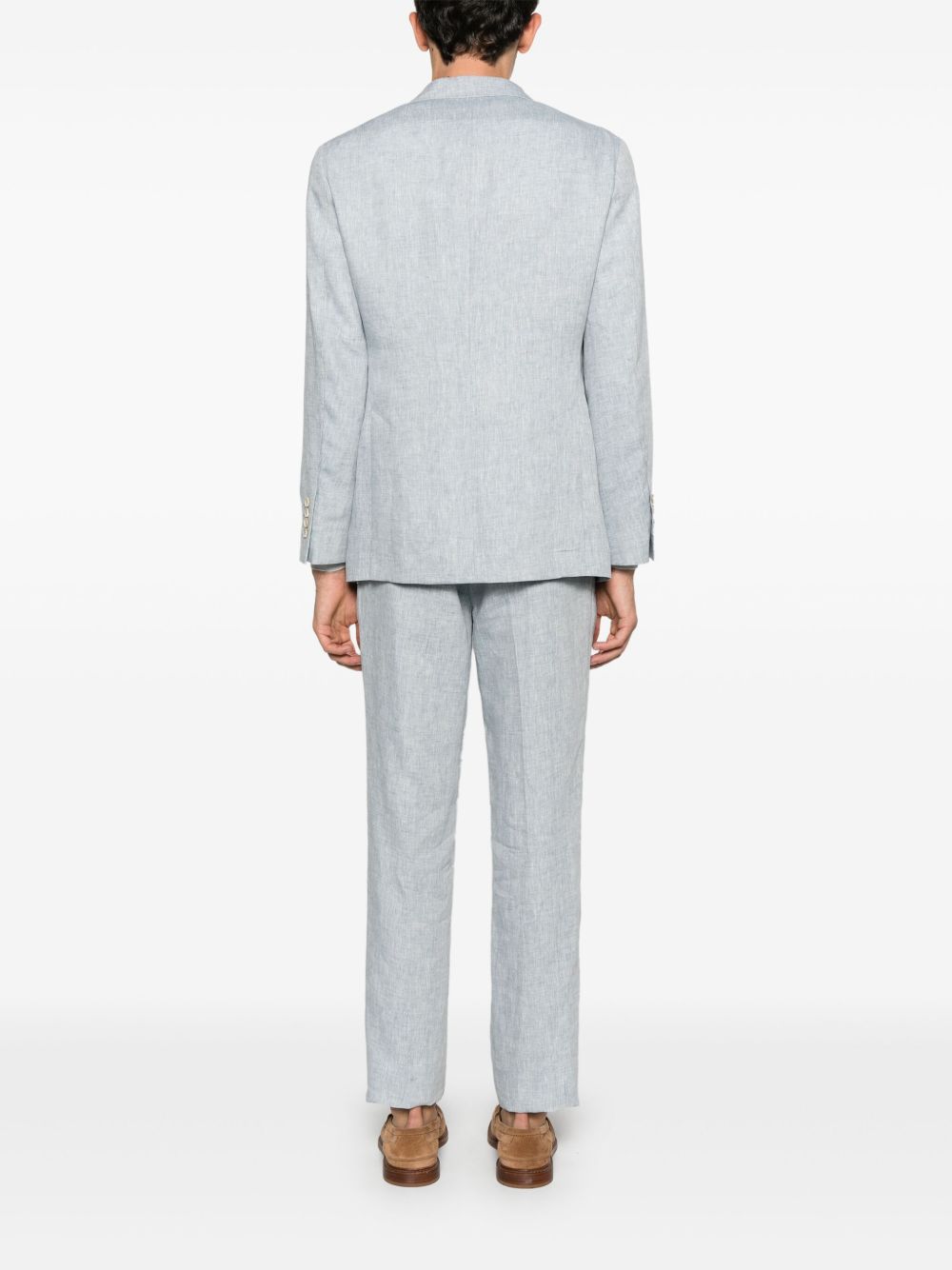 Brunello Cucinelli single-breasted linen suit Brunello Cucinelli
