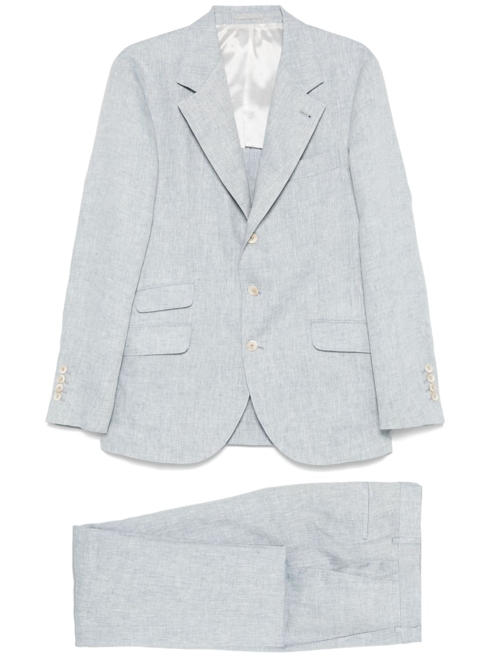 Brunello Cucinelli single-breasted linen suit Brunello Cucinelli
