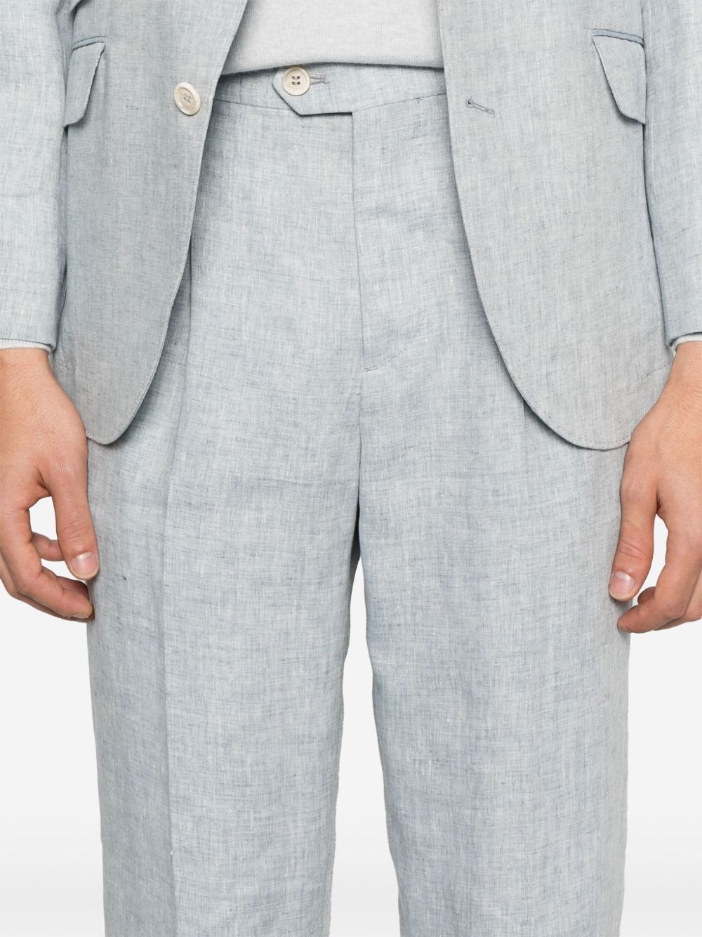 Brunello Cucinelli single-breasted linen suit Brunello Cucinelli
