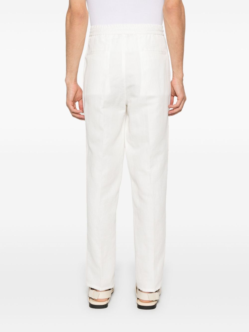 Brunello Cucinelli linen blend drawstring trousers Brunello Cucinelli