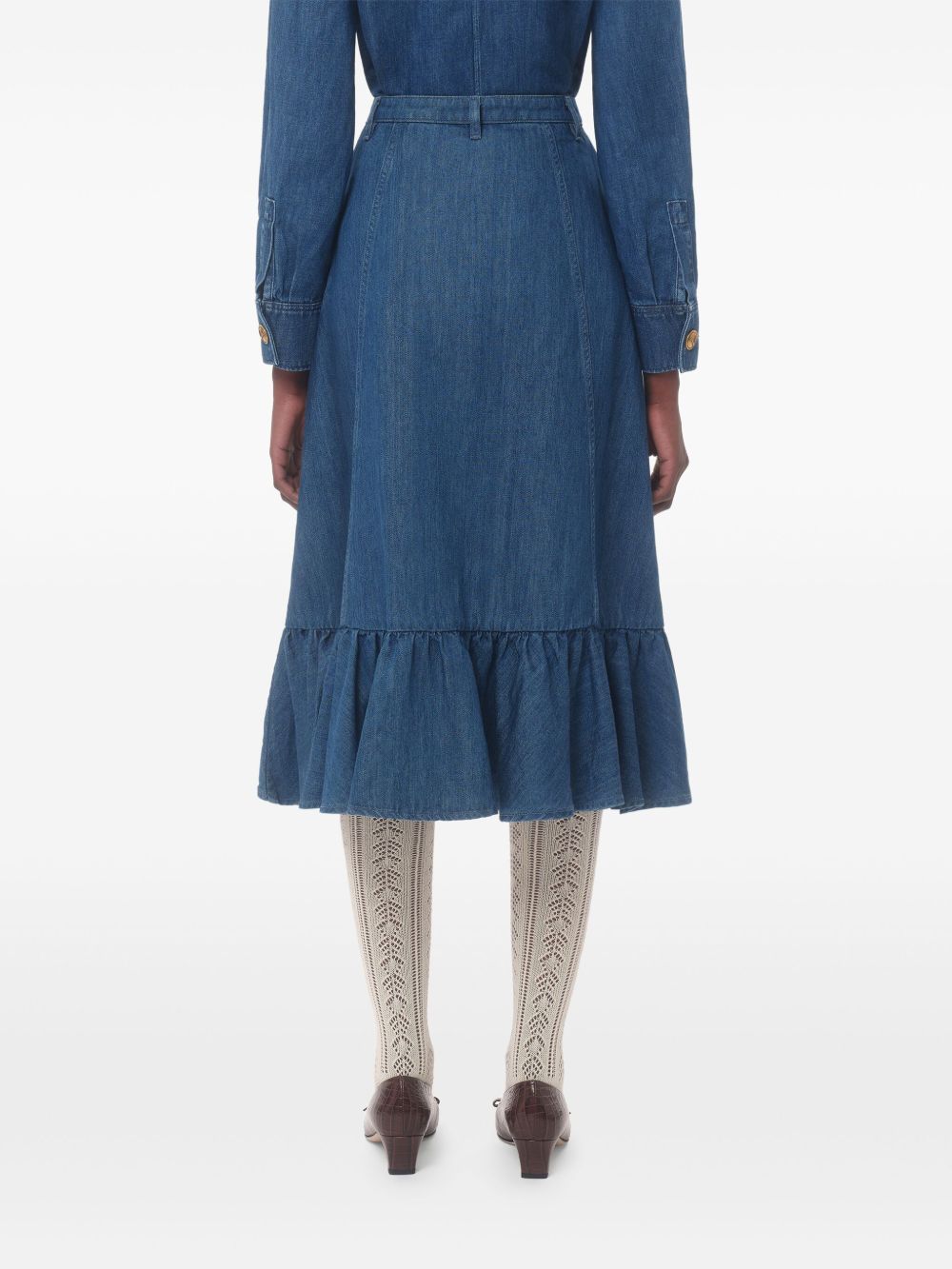 Valentino Denim Midi Skirt Valentino