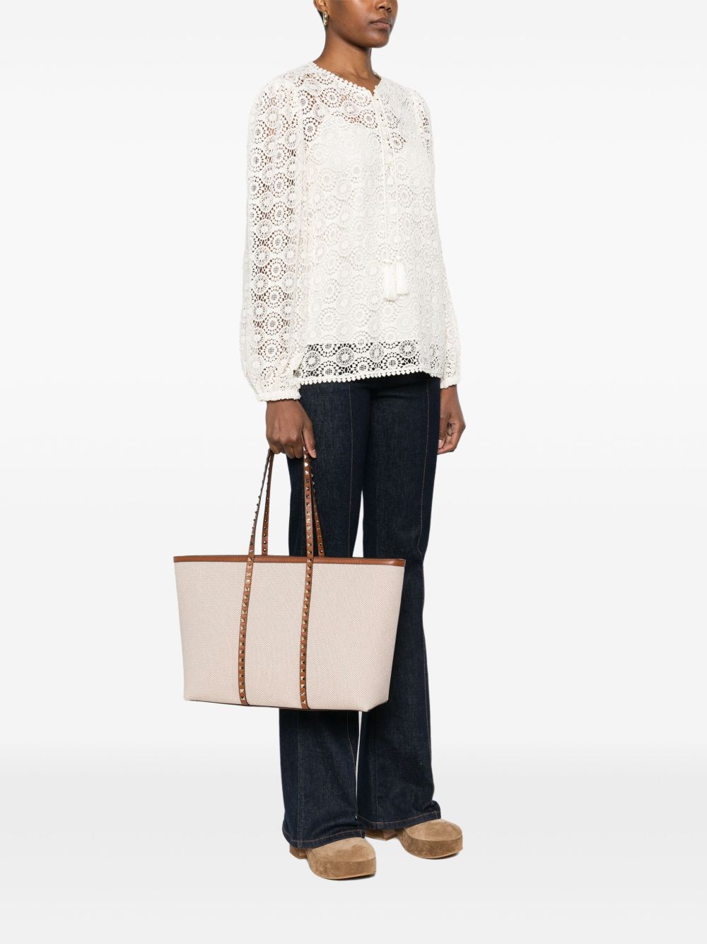 Valentino Garavani Rockstud canvas medium tote bag Valentino Garavani